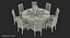 Round Served Table With Drinks 3D Model
