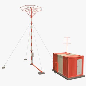 3D Airport Non-Directional Beacon Low Poly PBR