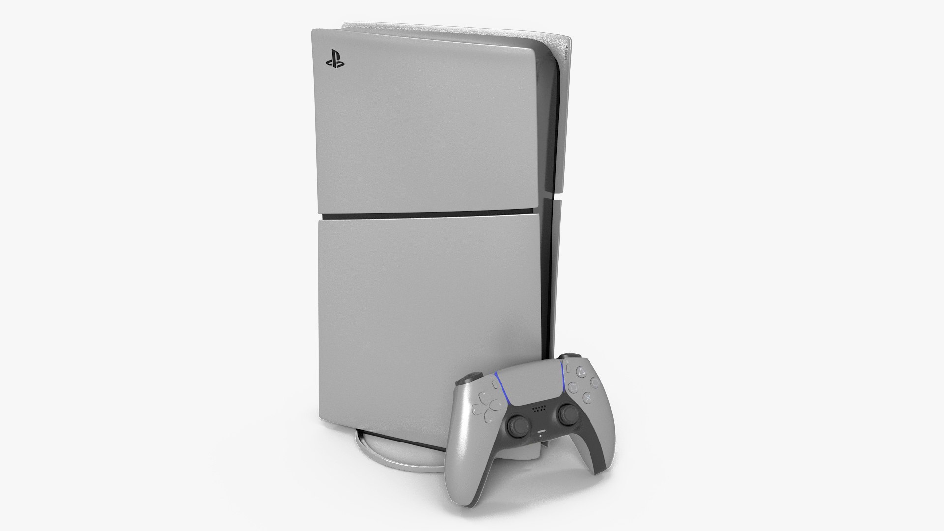 Slim Console Sony PlayStation 5 Sterling Silver 3D model preview