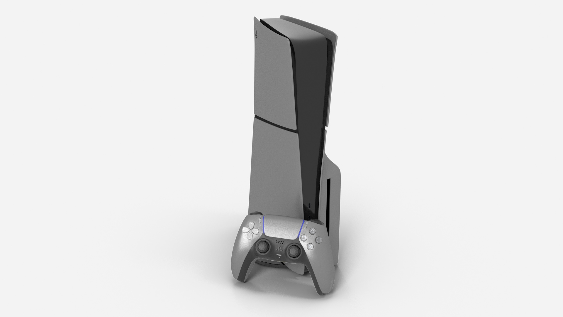 3D Slim Console Sony PlayStation 5 Sterling Silver Model - TurboSquid ...