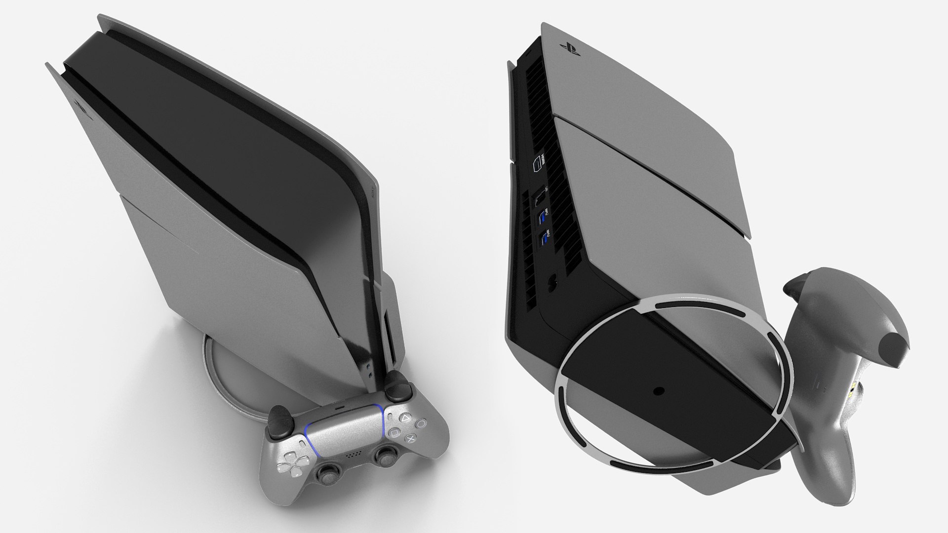 3D Slim Console Sony PlayStation 5 Sterling Silver Model - TurboSquid ...