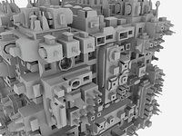Greeble Sci-Fi cube