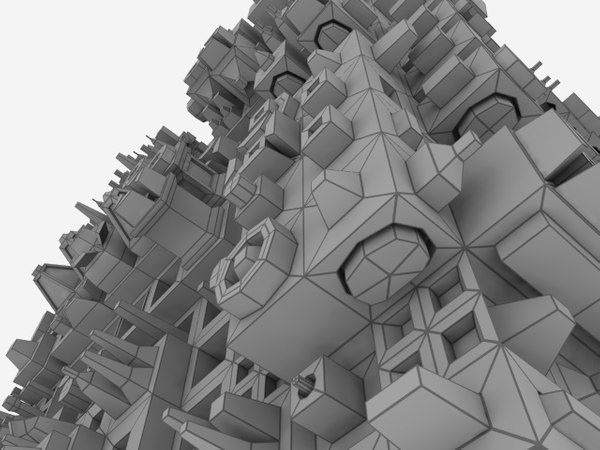 complex greebled cube dxf