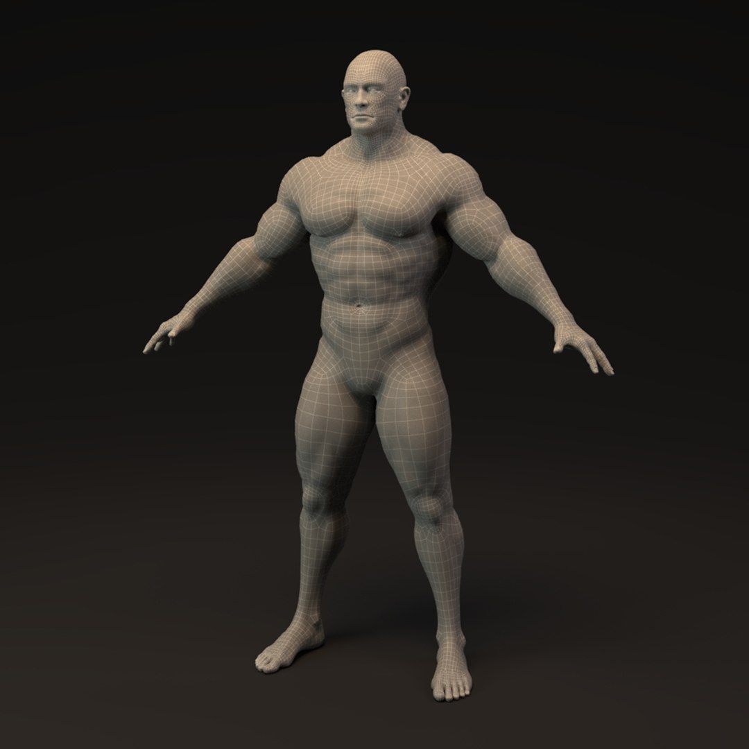 3D Bodybuilder Man Base Mesh Model - TurboSquid 2226080