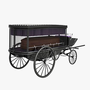 3d hearse coffin model
