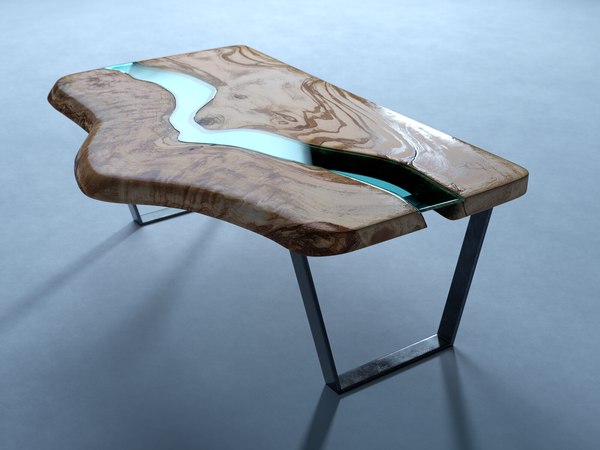 Live edge river table 3D model TurboSquid 1160307