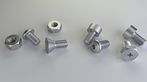 3d nuts bolts model