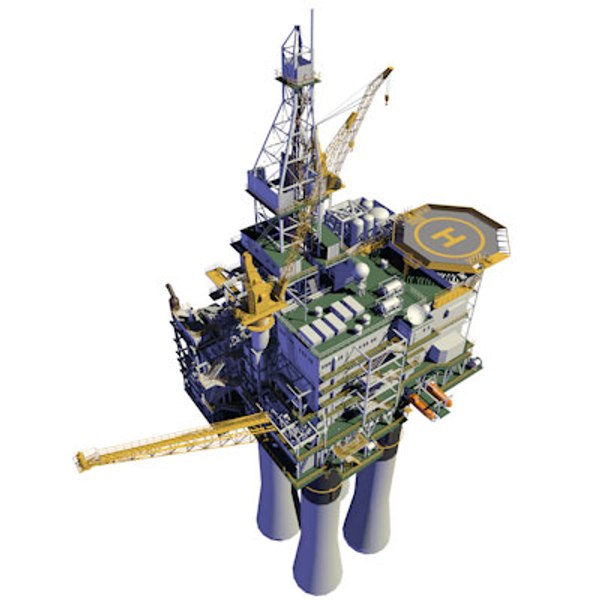 3d model offshore oil platform