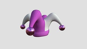 Jester Hat 05 Pink White - Character Fashion Design 3D model