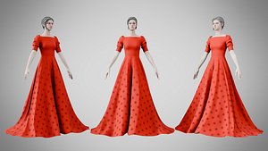 Dress 50 Milano Red 3D model