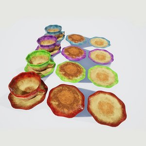 tea cup saucer plate 3D