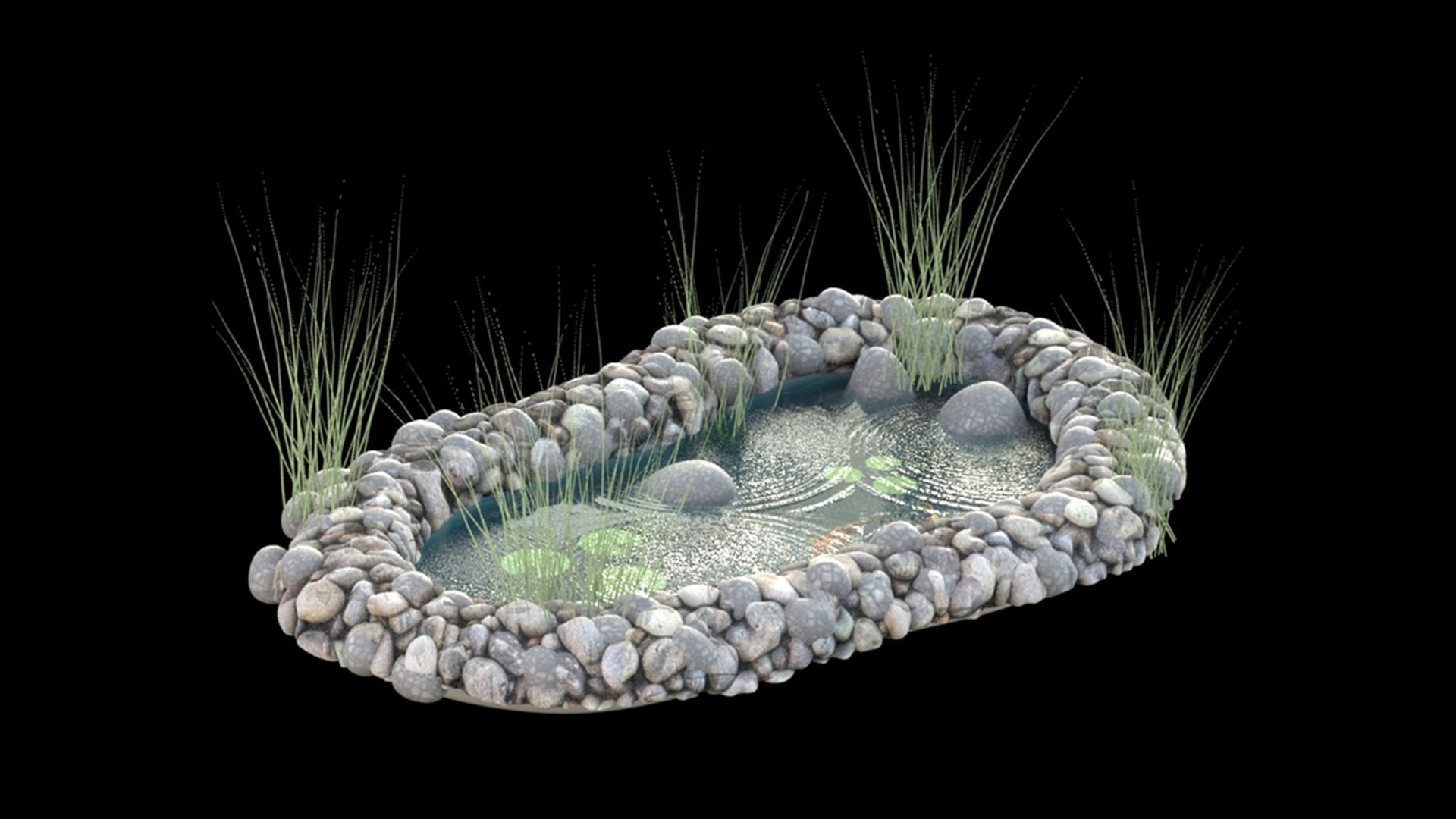 3d Model Water Garden Coy Pond - Turbosquid 1275892