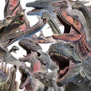 dinosaurs dinopack medium 3D model