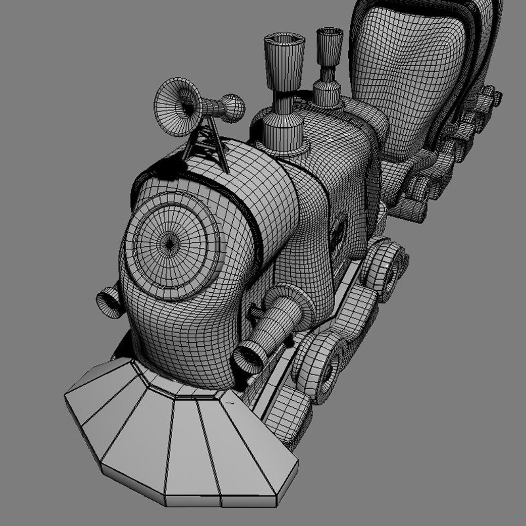 3d train engines model