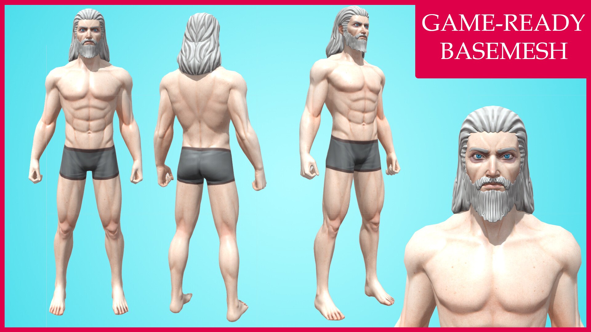 3d Frey Male Base Mesh Cartoon Character Model Turbosquid 2081774