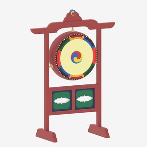 Korean Traditional Drum Buk Jwa-Go 3D model