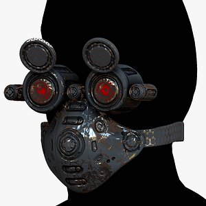 3D Gas mask respirator scifi futuristic 3D