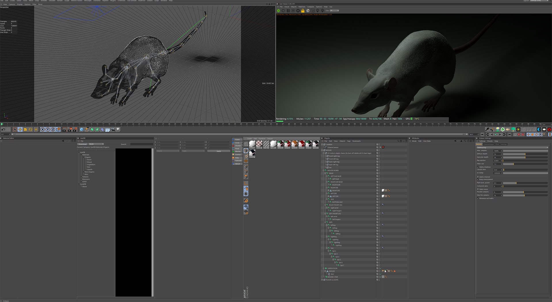 c4d rigged mouse rat 8k