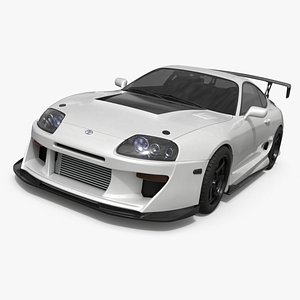 3D Toyota Supra Mk4 Carbon Aero Kit White model