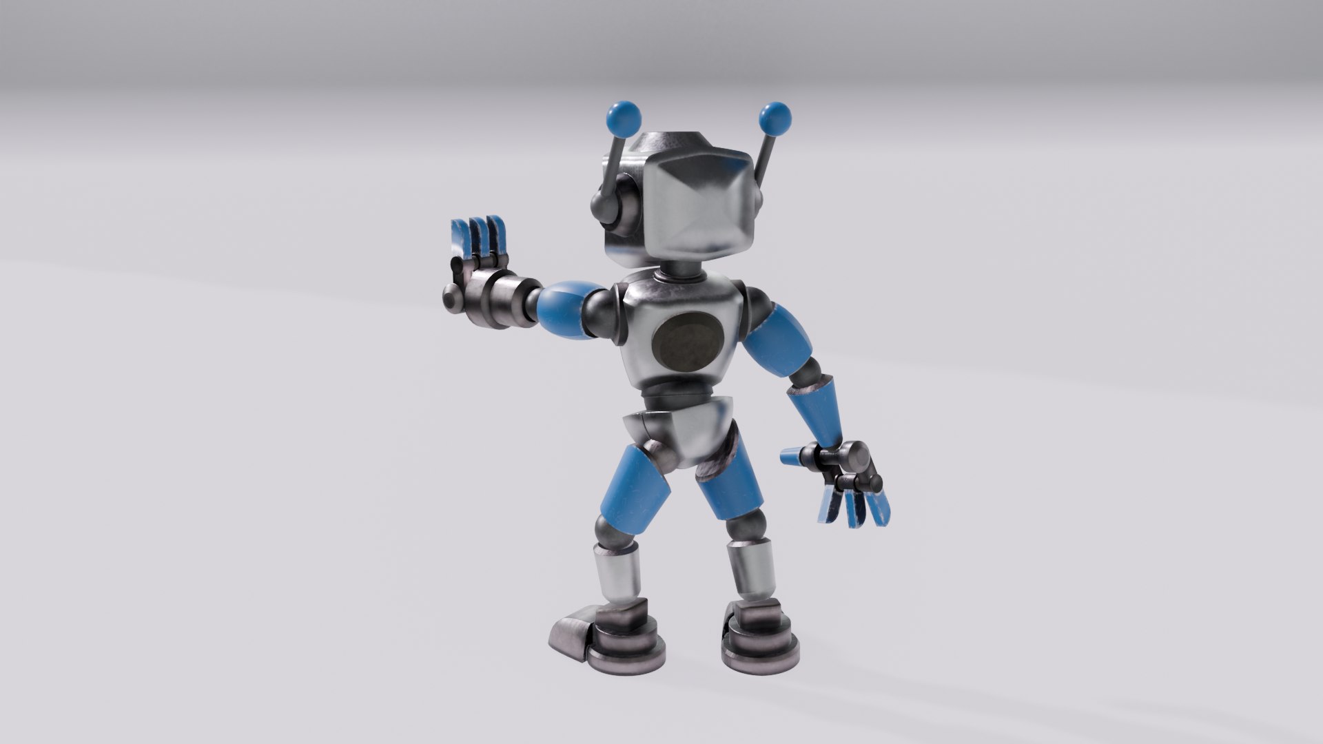 3D Stylized Robot With 3 Head Variants Rigged Game-Ready Model Model ...