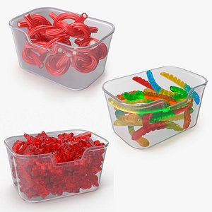 Containers with Candies Collection 3D model