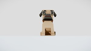 3D model simple pug animations