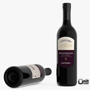 Merlot Refosco Red Wine Bottle