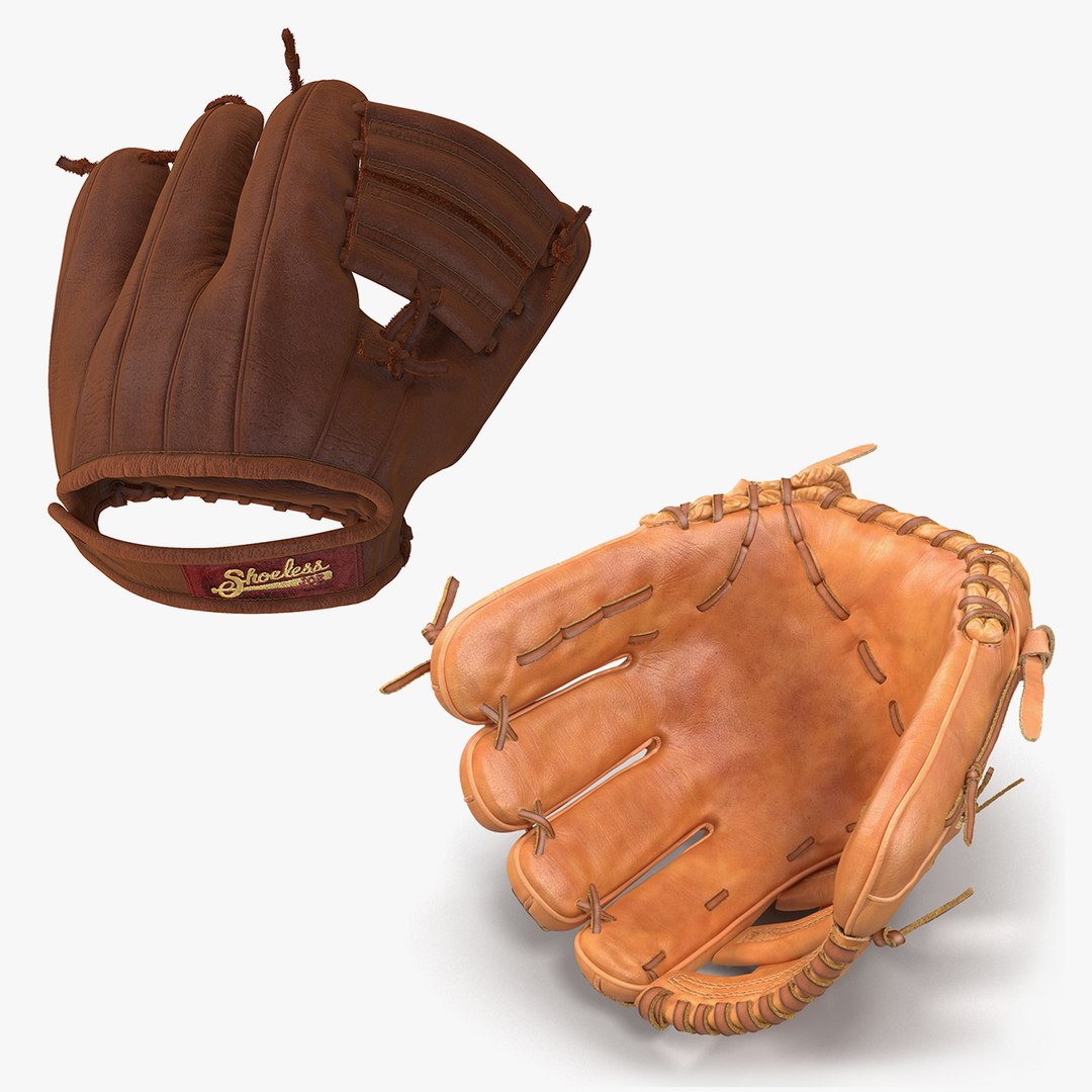 Baseball Gloves 3D Models Collection 3D model preview