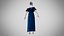 Dress 18 Indigo Velvet With Design
