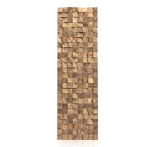 Textured 2 72w Metallic Rugged Wooden Blocks Metal Wall Art PBR
