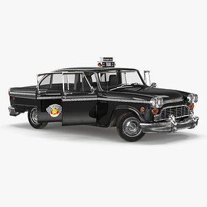 3D Checker Marathon Taxi Cab Vintage Rigged