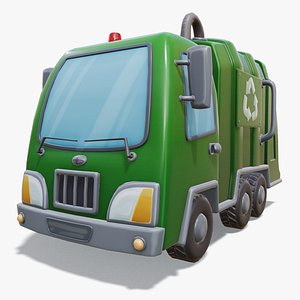 3D Stylized Garbage Truck Rigged model