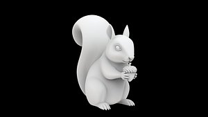 Stylized Squirrel 3D Print Model 3D model