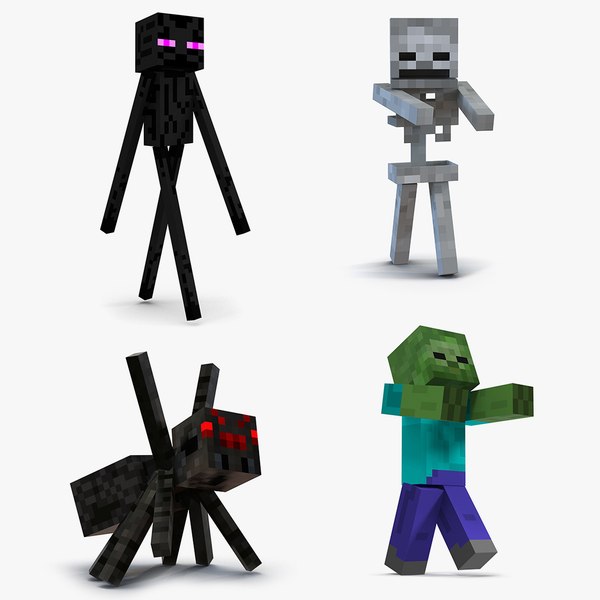 3D minecraft characters rigged 2