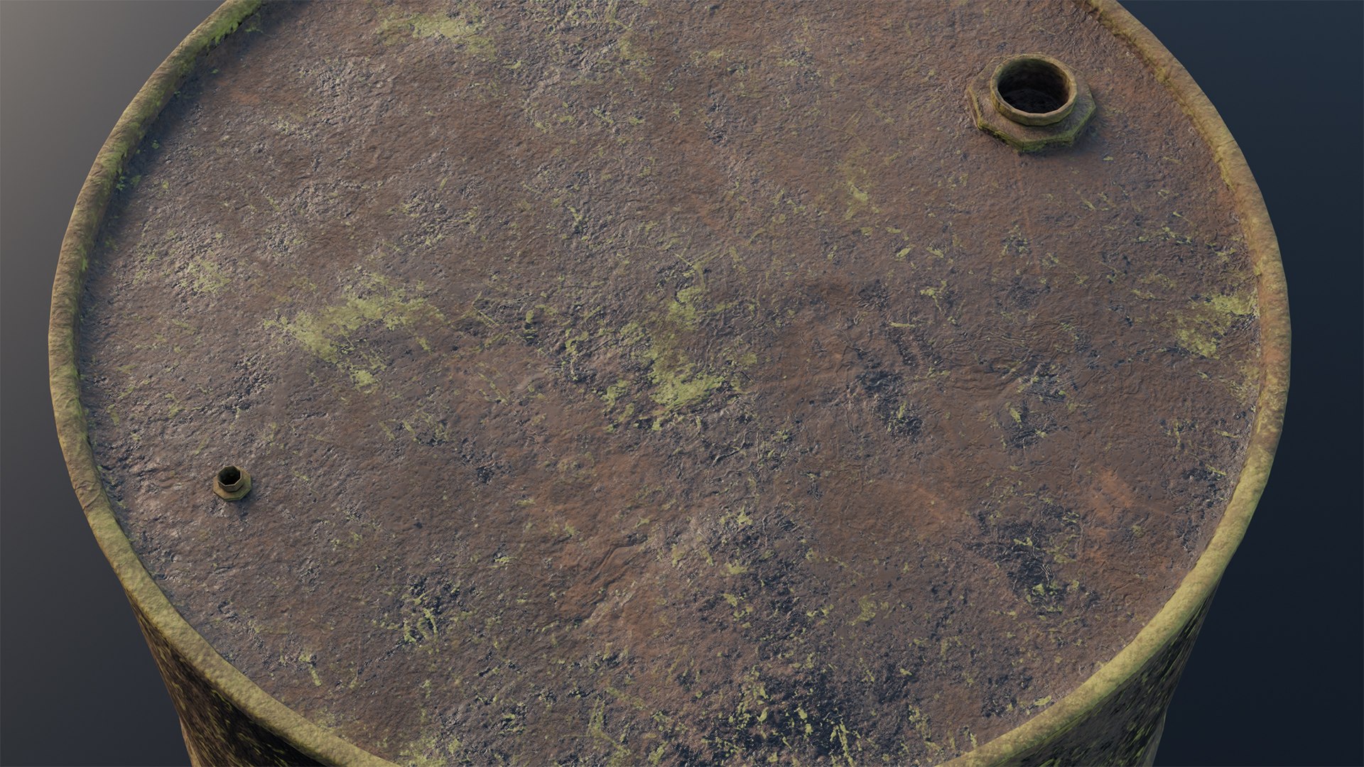 Rusty Steel Barrel - Yellow - PBR - 2K 4K 3D Model - TurboSquid 2520660