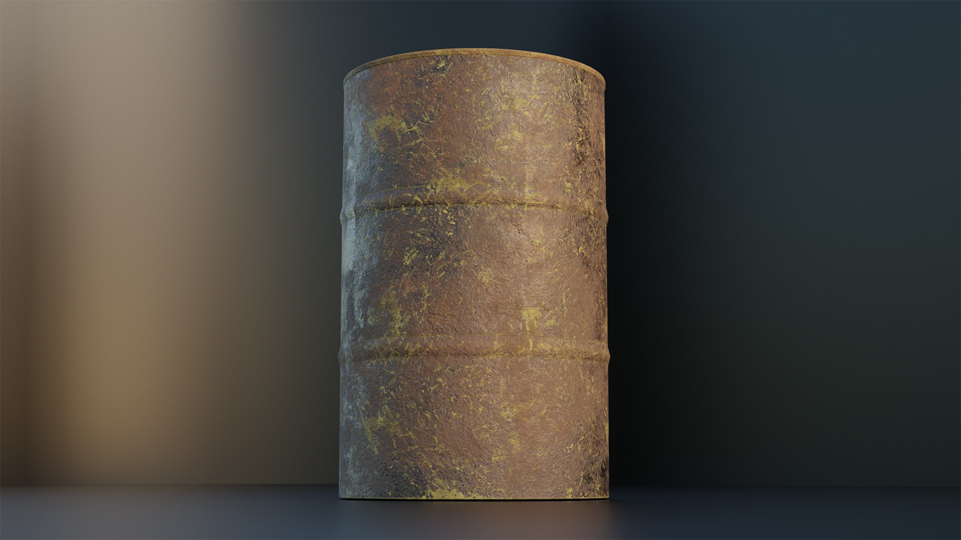 Rusty Steel Barrel - Yellow - PBR - 2K 4K 3D Model - TurboSquid 2520660