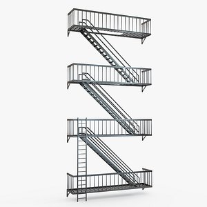 3D Fire Escape Stairs