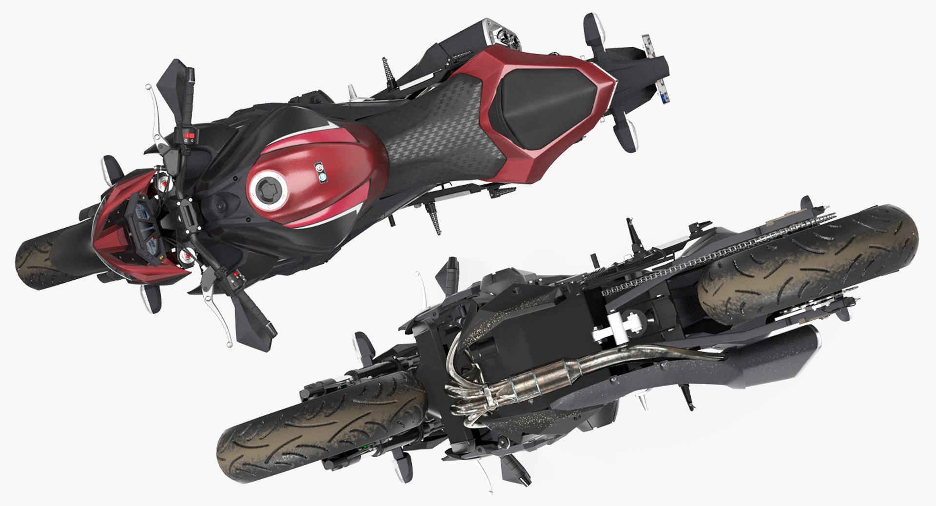 3D Motorcycle Kawasaki Z800 Red - TurboSquid 1163444