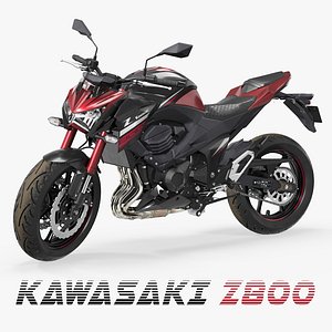 3D motorcycle kawasaki z800 red