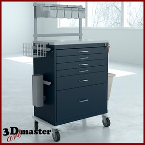 anesthesia workstation tall drawer 3D model