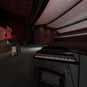 3D model concert hall instruments microphones