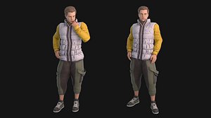 3D model Man in down jacket