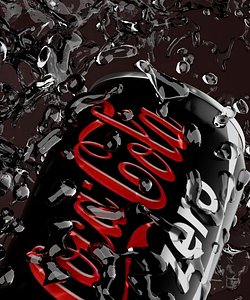 3D COCA COLA Can with Water Splash model