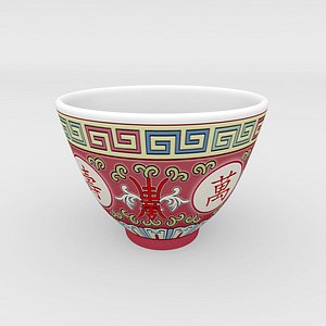 3d traditional chinese porcelain tea cup