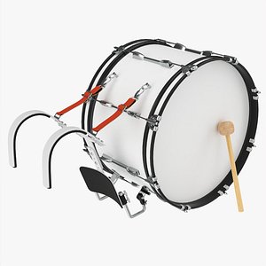 3D model Marching Bass Drum with Carrier 24x12