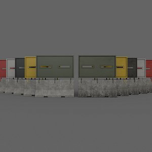 PBR Concrete Roadblock Barrier V1 3D model