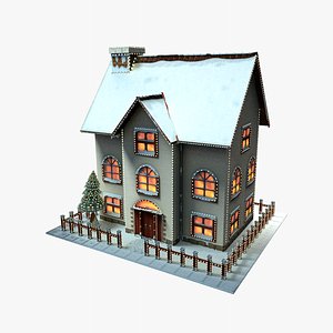 3D christmas cartoon house model