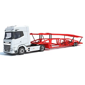 Car Carrier Semi Truck Trailer 3D model