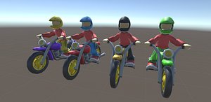 3D bikers motorcycle model