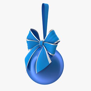 Christmas Ball with Blue Bow 3D model